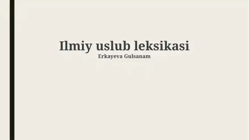 Ilmiy uslub leksikasi