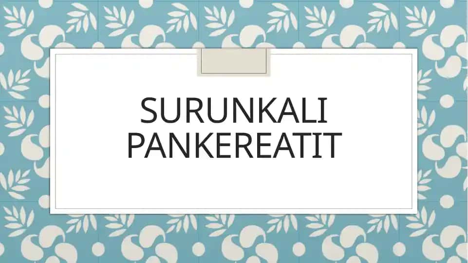 Surunkali Pankreatit