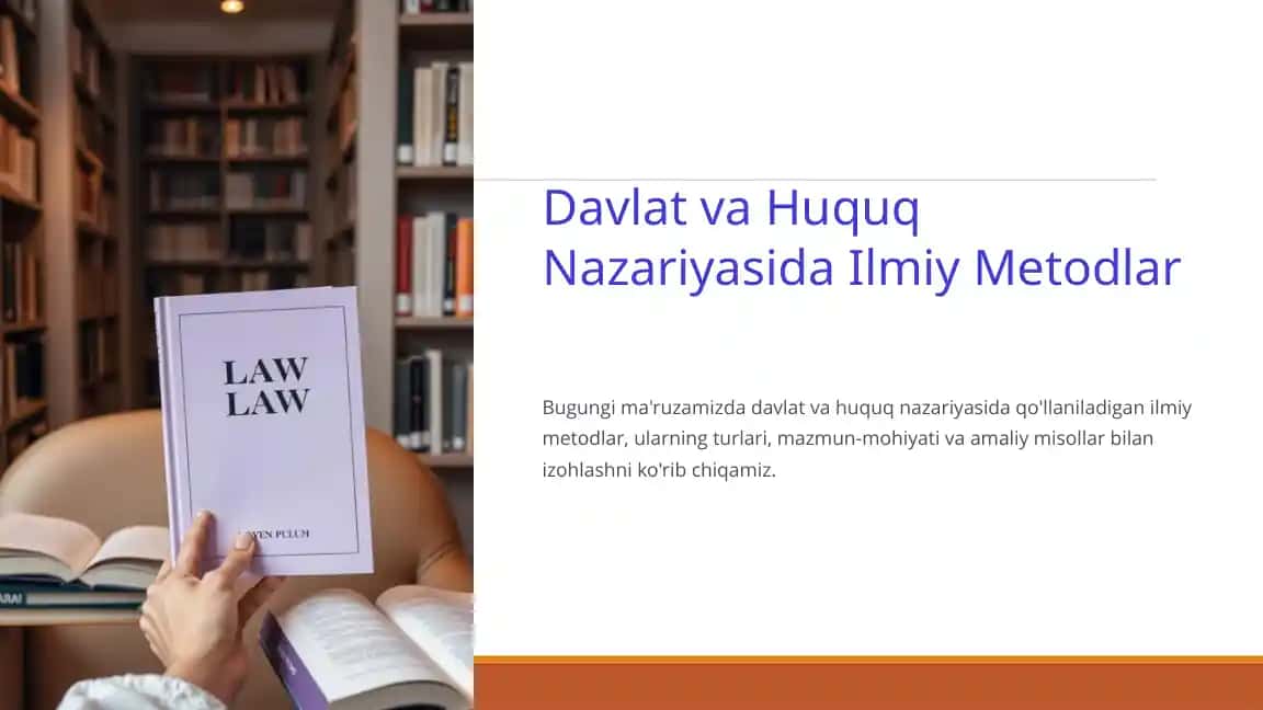 Davlat va Huquq Nazariyasida Ilmiy Metodlar