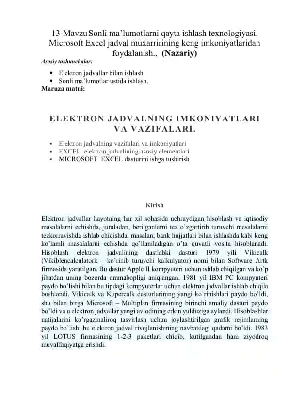 Elektron jadvallar