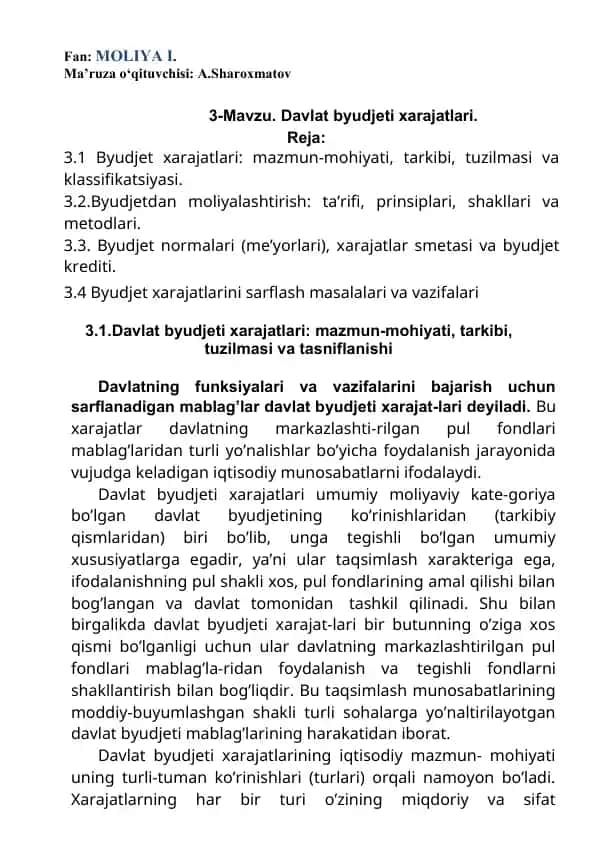 Davlat byudjeti xarajatlari