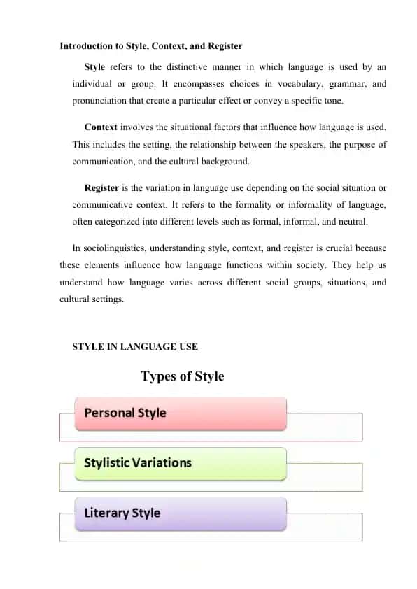 Introduction to Style, Context, and Register