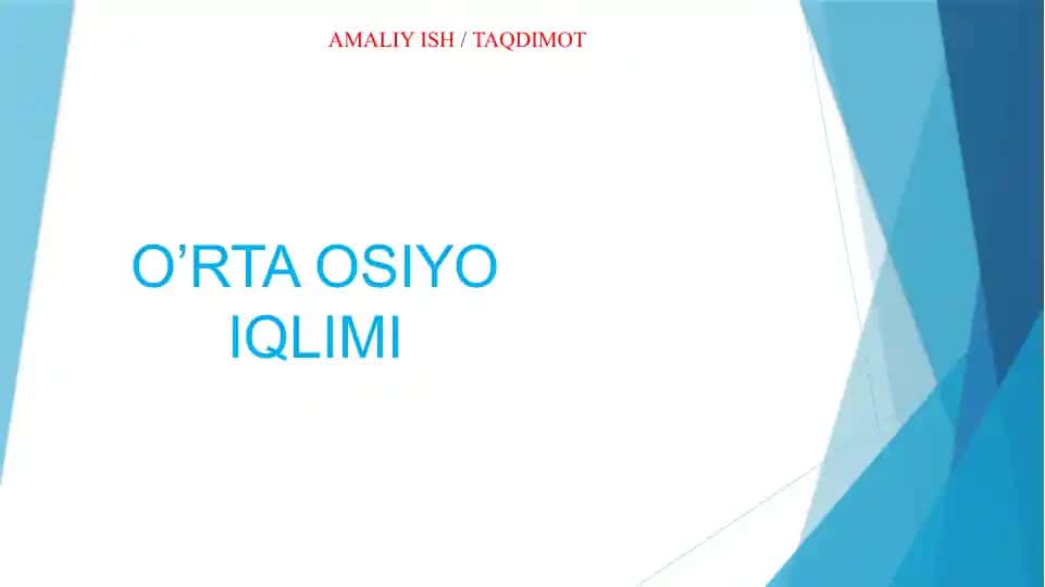O'rta Osiyo Iqlimi