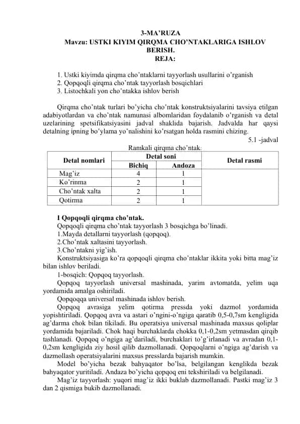 Qirqma cho'ntaklar