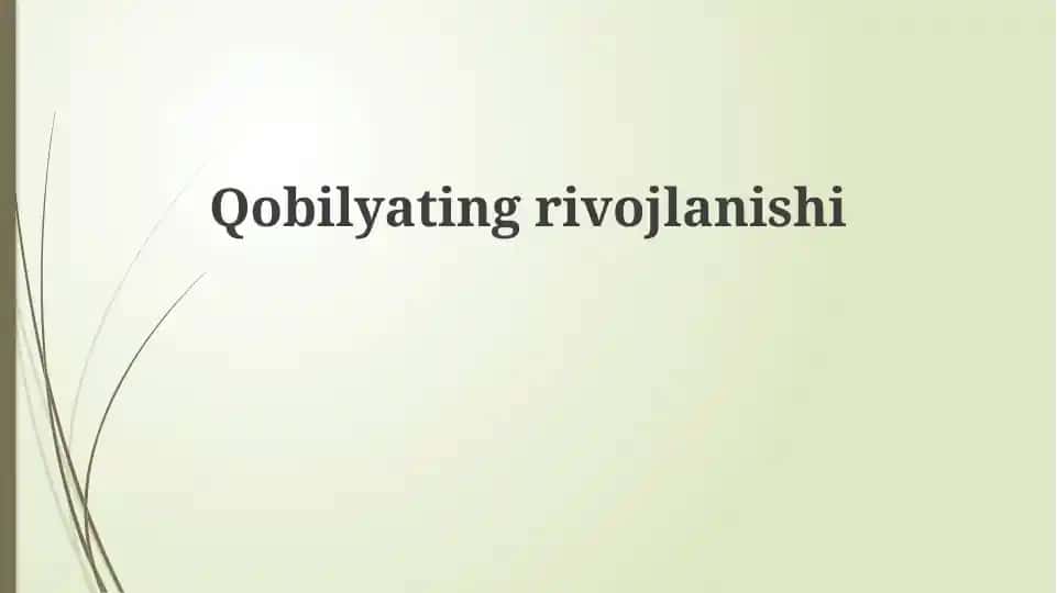 Qobiliyatlar shakllanishi nazariyasi