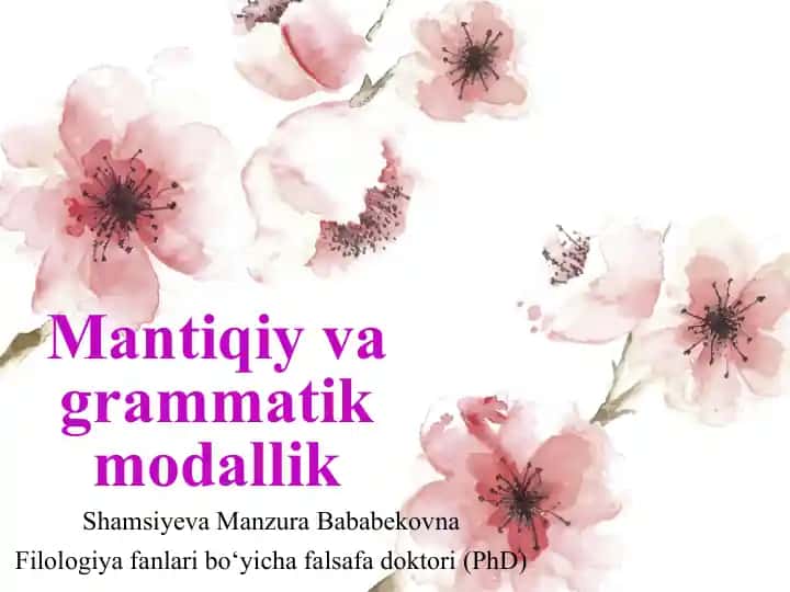 Mantiqiy va grammatik modallik
