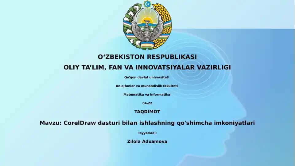 CorelDraw dasturi bilan ishlashning qo'shimcha imkoniyatlari