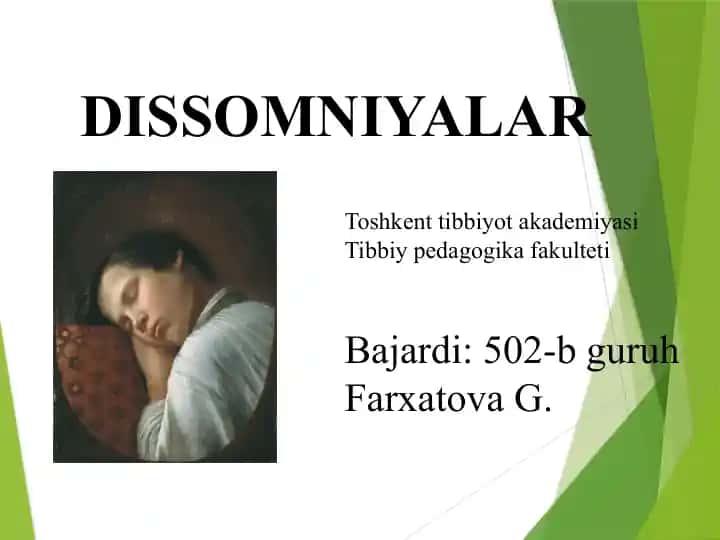 Dissomniyalar
