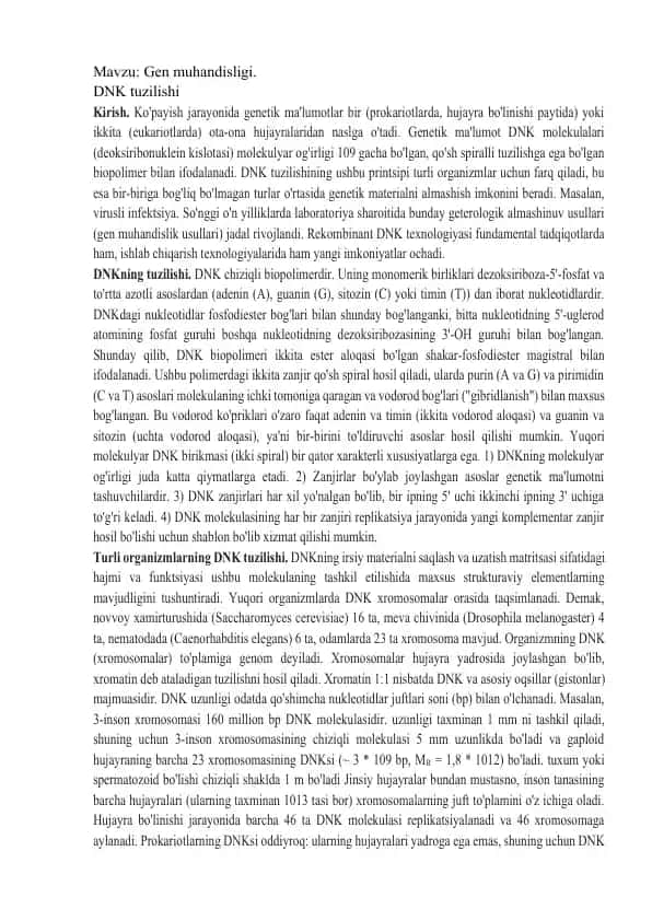 Gen muhandisligi.