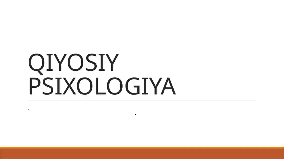 QIYOSIY PSIXOLOGIYA