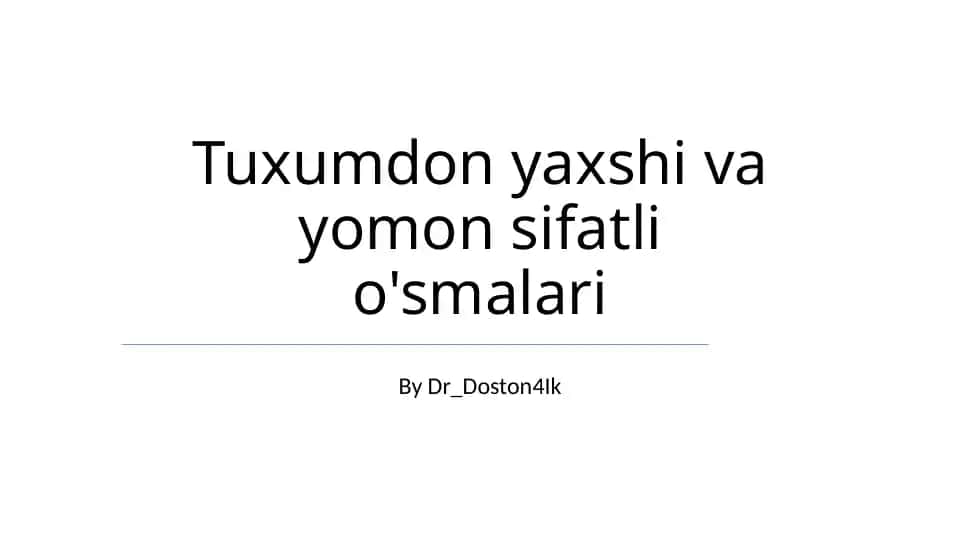 Tuxumdon yaxshi va yomon sifatli o'smalari