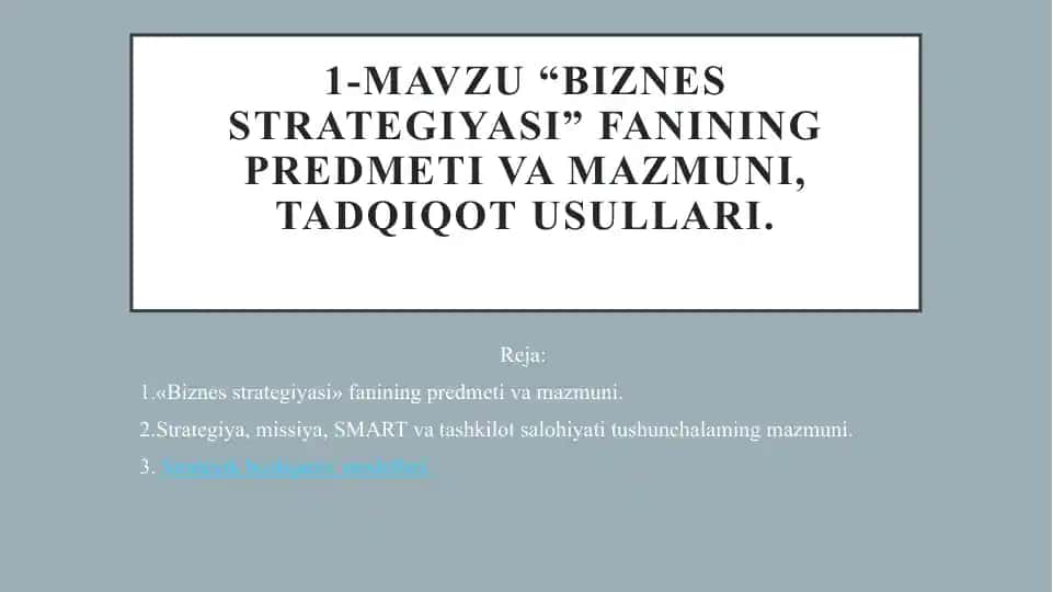 Biznes strategiyasi