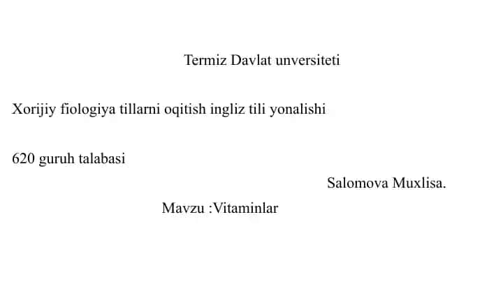 Vitaminlar