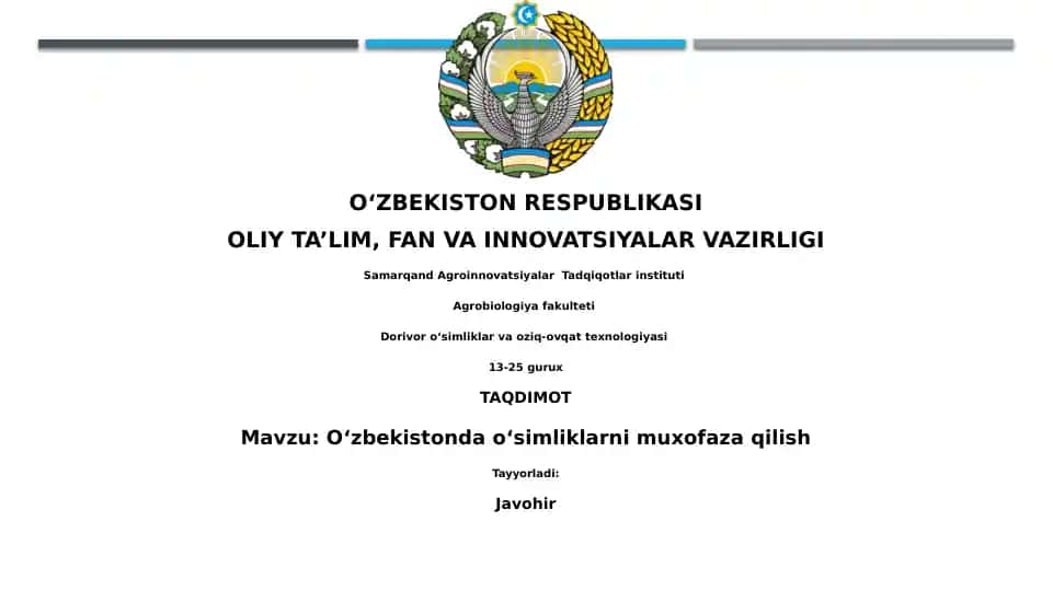 Oʻzbekistonda oʻsimliklarni muxofaza qilish
