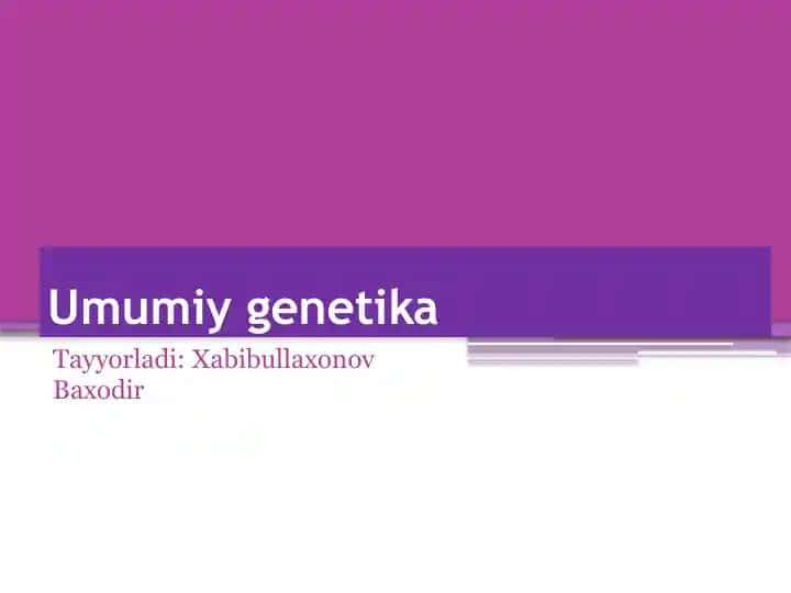 Umumiy genetika
