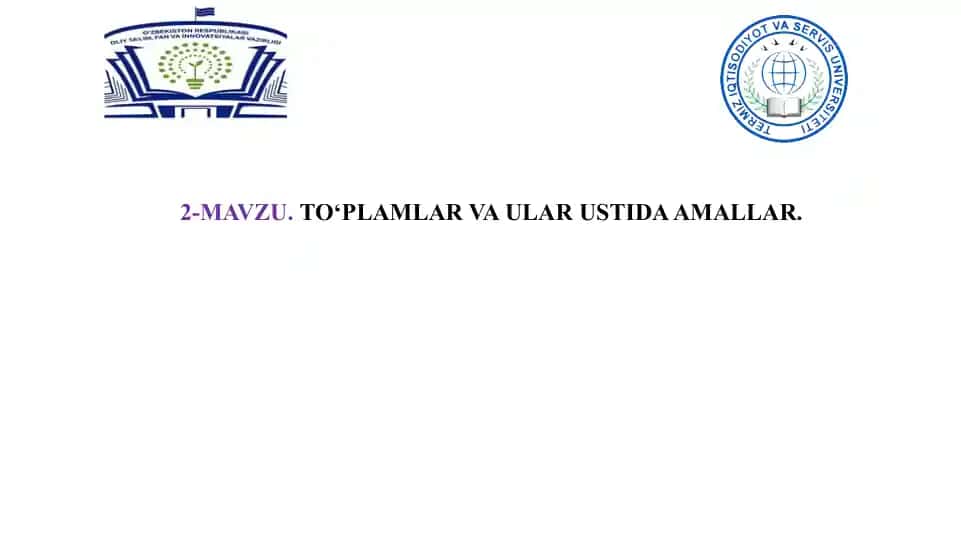 TO‘PLAMLARNING KESISHMASI