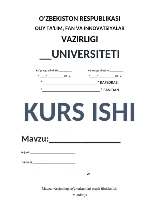 Kesimning so’z turkumlari orqali ifodalanishi