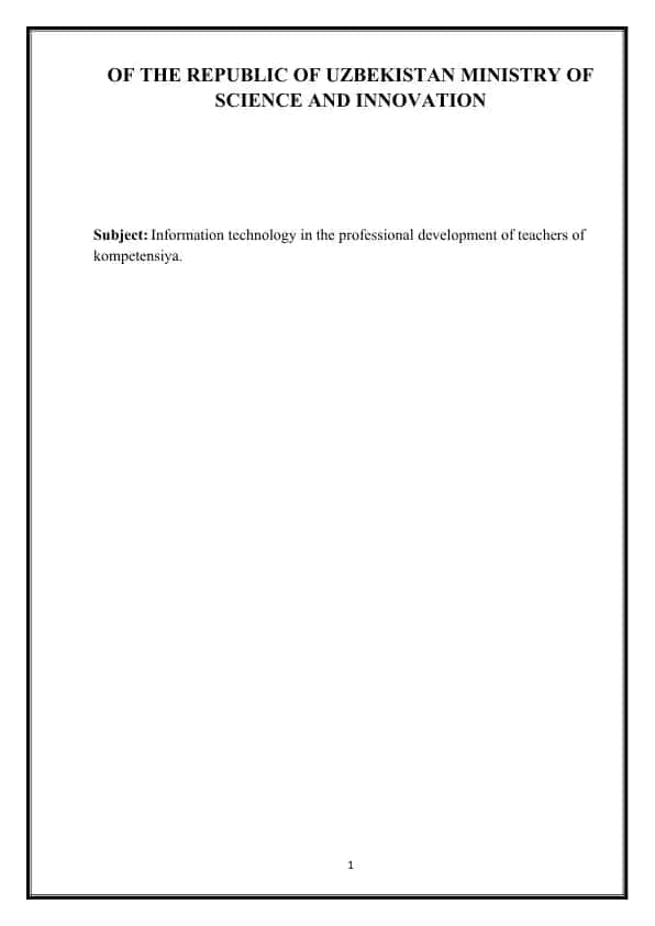 Information technology in the professional development of teachers