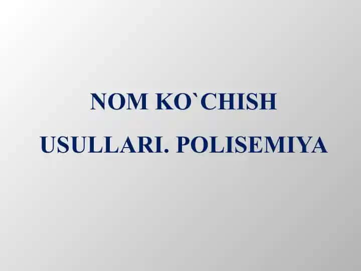 O‘zbek tili semasiologiyasi