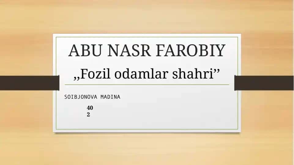 Abu Nasr Farobiy