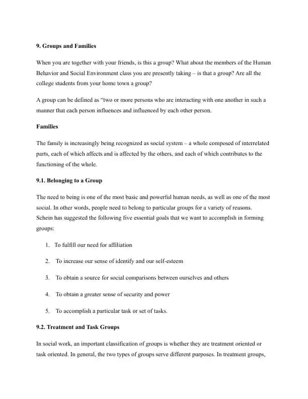 Groups and Families