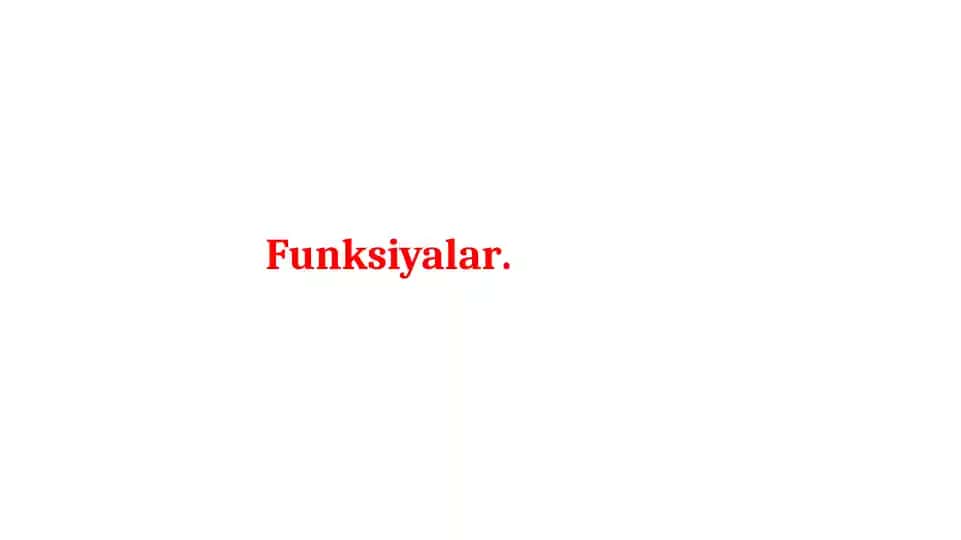 Funksiyalar