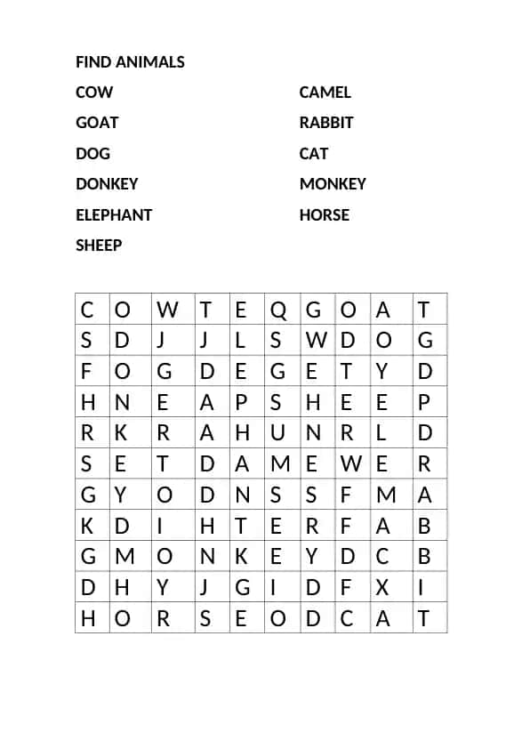 find animals