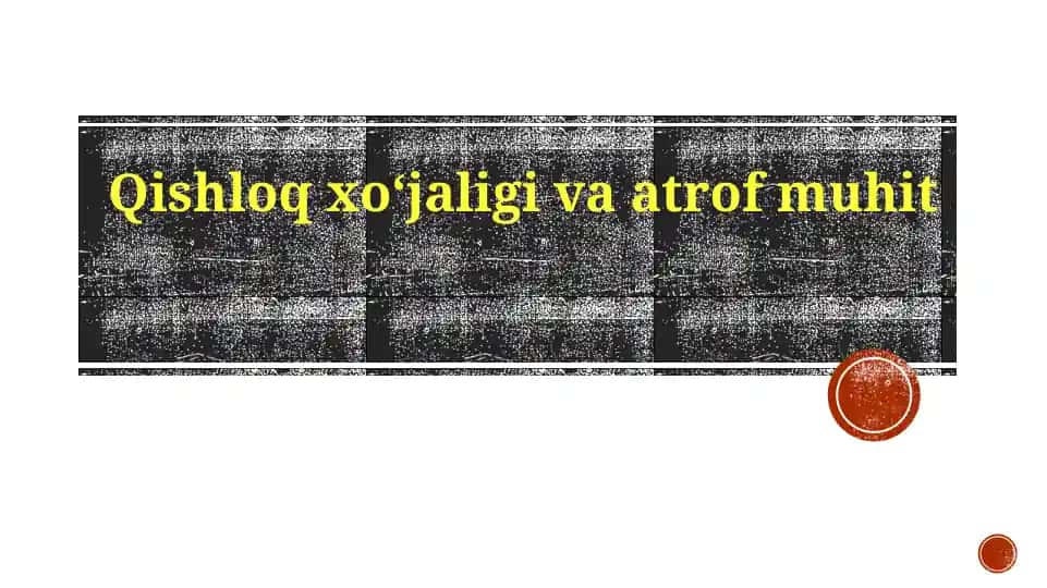 Qishloq xoʻjaligi va atrof muhit