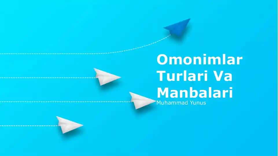 Omonimlar Turlari Va Manbalari