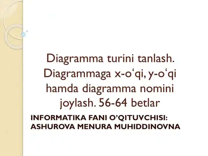 Diagramma turini tanlash