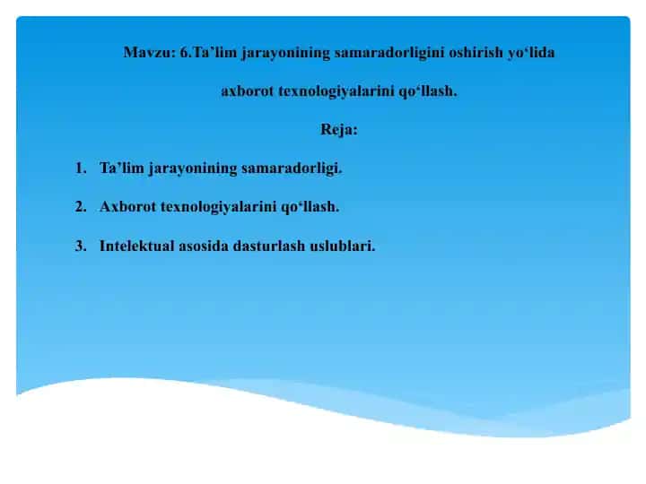 Ta'limjarayoning samaradorligi