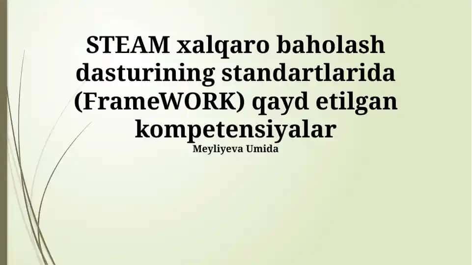 STEAM xalqaro baholash dasturi