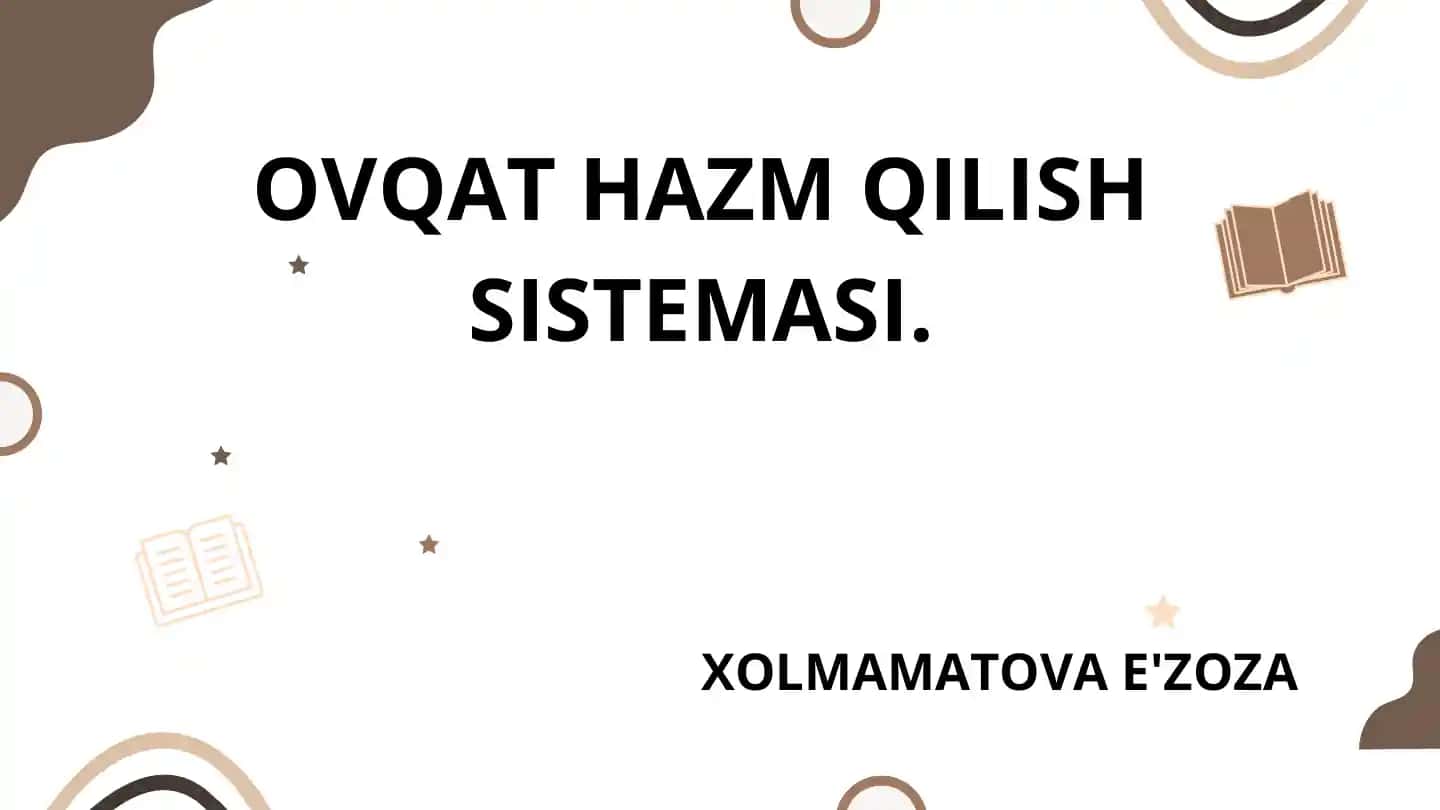 OVQAT HAZM QILISH SISTEMASI
