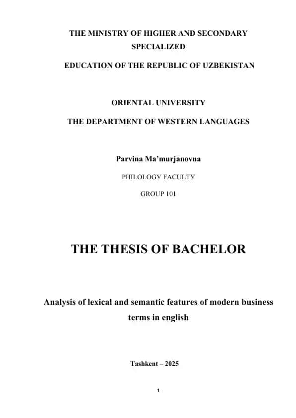 THЕSIS ОF BАСHЕLОR