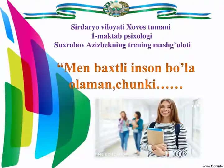 "Men baxtli inson bo'la olaman,chunki"