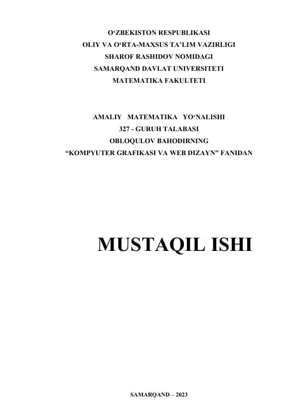 Web dasturlash haqida portfolio