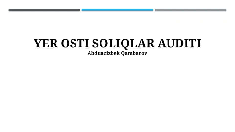 YER OSTI SOLIQLAR AUDITI