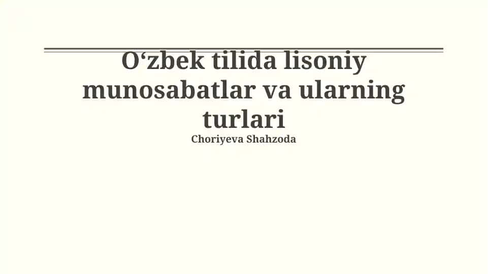 Oʻzbek tilida ogʻzaki nutqning mohiyati