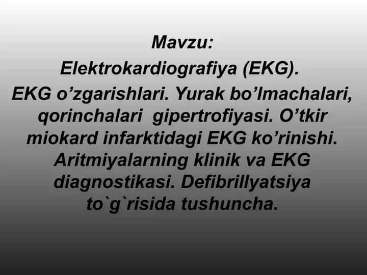 Elektrokardiografiya (EKG)