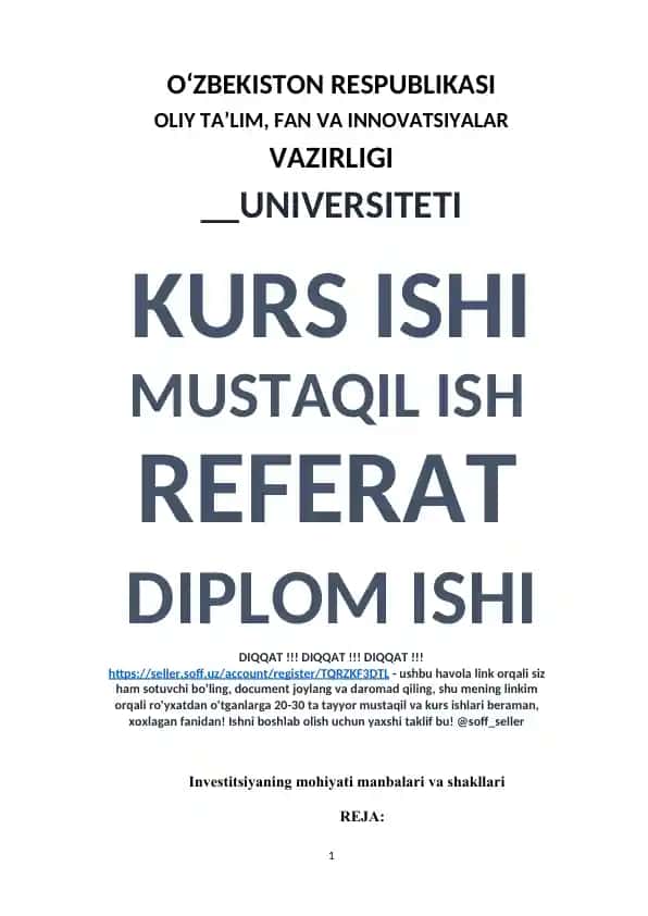 Investitsiyaning mohiyati va shakllari