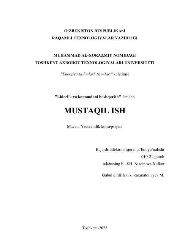 Yetakchilik konsepsiyasi