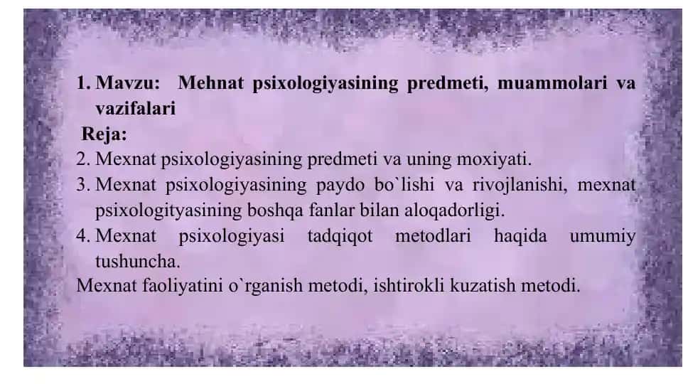 Mehnat psixologiyasi