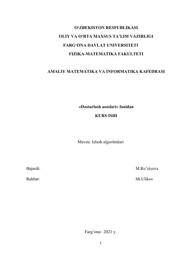 Izlash algoritmlari
