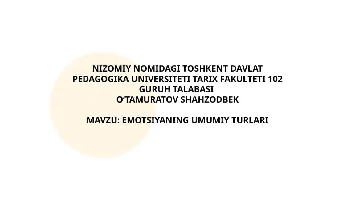 Emotsiyaning Umumiy Turlari
