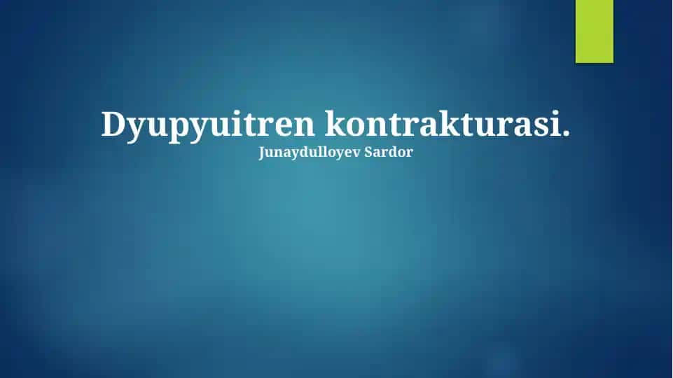 Dyupyuitren kontrakturasi