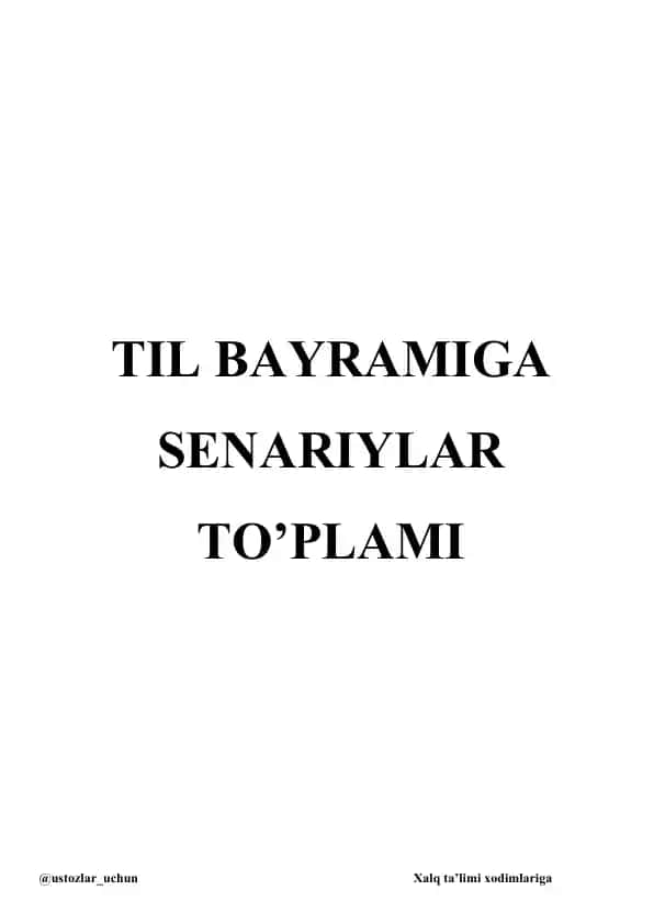 Til bayramiga scenariylar to`plami