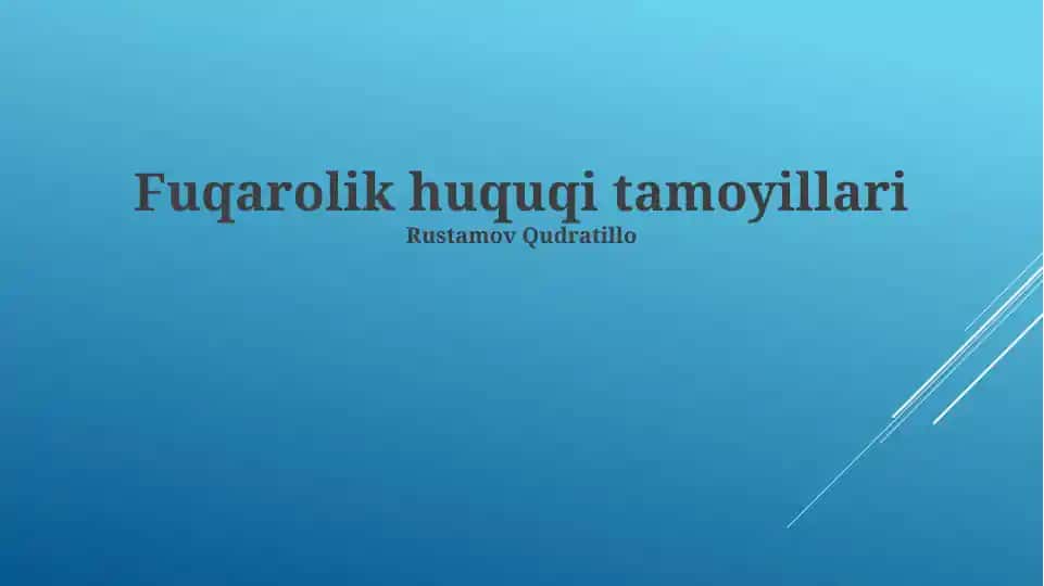 Fuqarolik huquqi tamoyillari