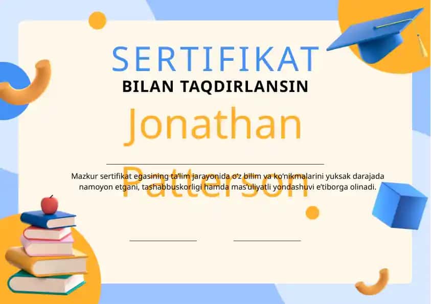 BILAN TAQDIRLANSIN SERTIFIKAT