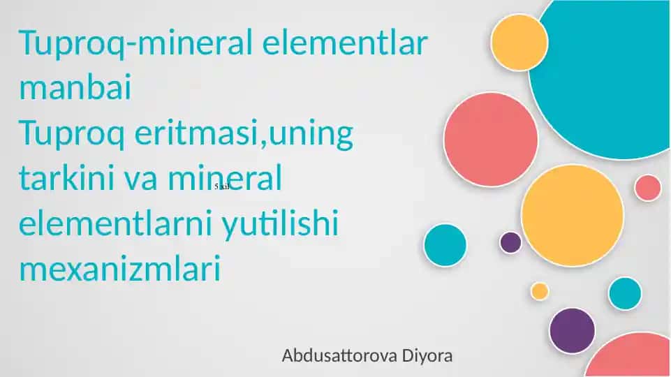 Tuproq-mineral elementlar manbai