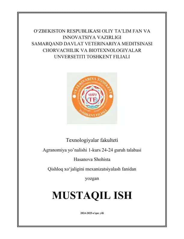 Traktor va avtomobillarning tasnifi va asosiy qismlari